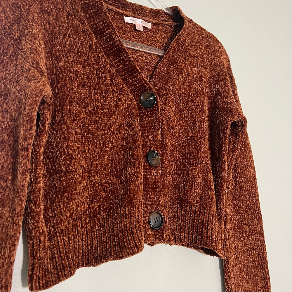 Peach Puff Cropped Cardigan NWOT